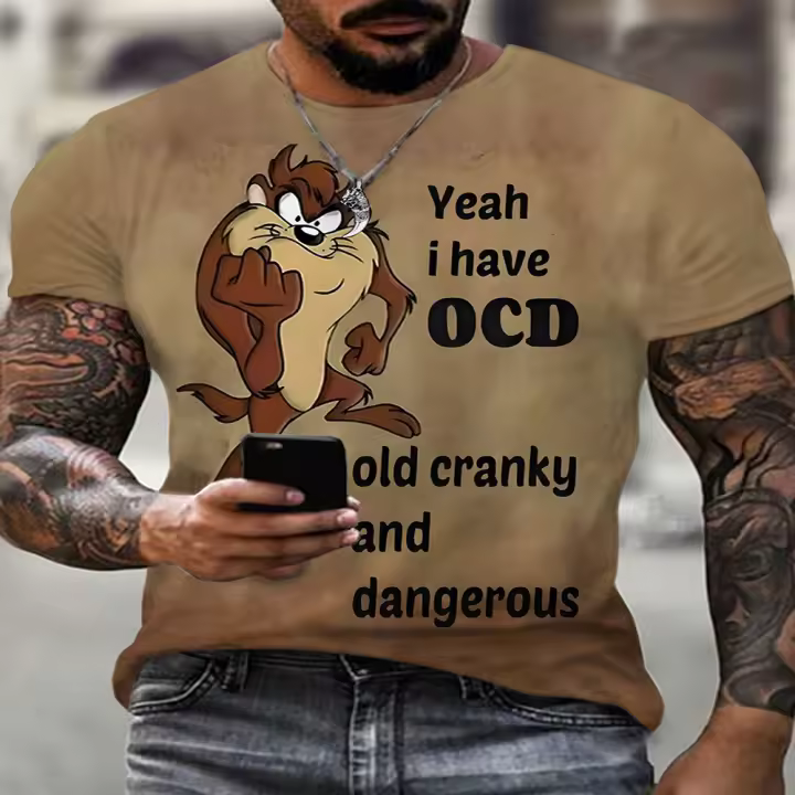 Camisetas 3D de manga corta y manga larga para hombre, ropa deportiva de Color con elemento Popular a la moda, ropa de belleza de Color estampado - 1