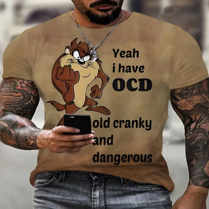 Camisetas 3D de manga corta y manga larga para hombre, ropa deportiva de Color con elemento Popular a la moda, ropa de belleza de Color estampado - 1