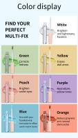Corrector de 7 colores para ojos, ojeras, manchas rojas, marcas de acné, corrector líquido, base facial, cosméticos correctores de Color de piel - details 6