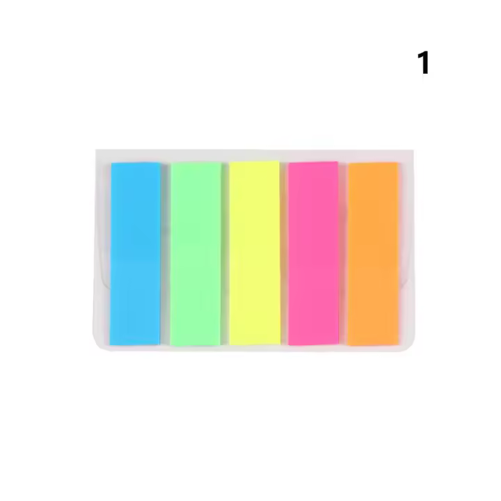 Tira adhesiva de flecha, Bloc de notas, planificador, pegatinas de papel, notas fluorescentes, marcadores - 1