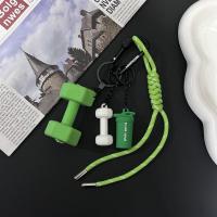 Mini colgante de la serie Fitness con hebilla en forma de D, llavero con placas de barra coloridas, pesas rusas creativas - details 6