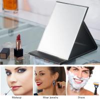 Espejo de tocador plegable portátil de cuero PU, espejo de maquillaje con soporte ajustable para mesa de viaje de 7x10 pulgadas - details 3