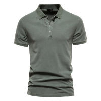 Verano nuevo estilo solapa deportes europeos y americanos camisa POLO de algodón puro moda casual para hombres camiseta de manga corta de color sólido - details 1