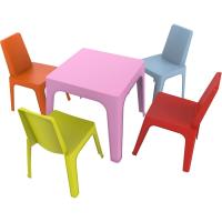 resol Julieta Conjunto Infantil para Interior, Exterior, jardín - 1 Mesa Azul + 4 Sillas Roja/Rosa/Naranja/Lima - details 12