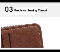Cartera corta con cremallera para hombre, tarjetero informal de cuero PU con bolsillo para monedas - details 9