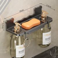 Soporte de jabón autoadhesivo montado en la pared, estante para botellas de champú con drenaje impermeable, soporte de carga grande, ahorro de espacio - details 20