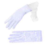 Guantes de Novia de Encaje Transpirable y Amigables con la Piel Color Sólido para Novias y Damas de Honor Moda de Mujer - details 3