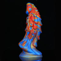 Silicona líquida de colores mezclados, gran simulación con forma irregular, tapón anal vestibular, pene falso para productos de mujer - details 4