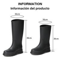 Botas de Lluvia de Moda para Mujeres Impermeables, Antideslizantes, Resistentes al Desgaste, Suela Larga, Suave - details 1