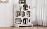 Moderno Estante de Libros en Diseño de Cilindro Ahorro de Espacio, Montaje en Suelo, Perfeccionado para Blanco y Negro - details 2