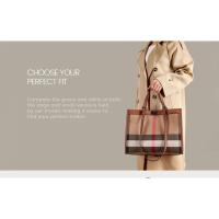 Bolsos de hombro de lona a cuadros de moda para mujer Bolso de piel de vaca Bolso de mano de cuero genuino de gran capacidad versátil clásico Mochila de lujo de alta gama - details 0