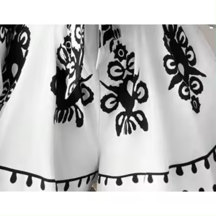 Mono de talla grande para mujer, moda informal, manga acampanada, cuello en v, vestido estampado - 1