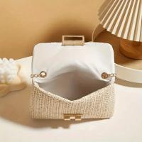 Elegante Bolso de Hombro de Paja Tejida Cadena Desmontable Cierre de Hebilla - details 4