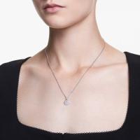 Swarosk Pave CZ colgante de disco de piedra de Plata de Ley 925, collar con dije de cristal redondo, regalo de joyería para mujer ﻿ - details 2