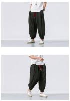 Nuevos pantalones Harem de gran tamaño, pantalones de chándal holgados de algodón y lino de estilo chino, pantalones casuales de alta calidad para hombres - details 15