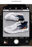 Zapatillas deportivas de punto transpirables para hombre, calzado informal para gimnasio, entrenadores atléticos, trotar al aire libre, Tenis - details 1