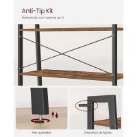 Estantería de 5 Niveles, Librería Industrial, Fácil de Montar, para Salón, Dormitorio, Cocina, Marrón Rústico y Negro LLS45X - details 23