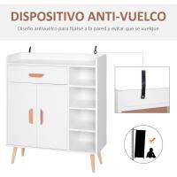 Aparador Buffet Armario Gabinete Consola Mueble Multiusos de Comedor Salón Baño Pasillo 80x29.5x96cm - details 4