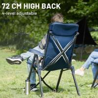 Silla de Camping Adulto 150kg Silla de Jardín Plegable Portátil de Alta Resistencia Respaldo Alto Silla Reclinable de 4 Posiciones para Campamento Picnic Jardín Caravana (1 Pc, Azul) - details 3