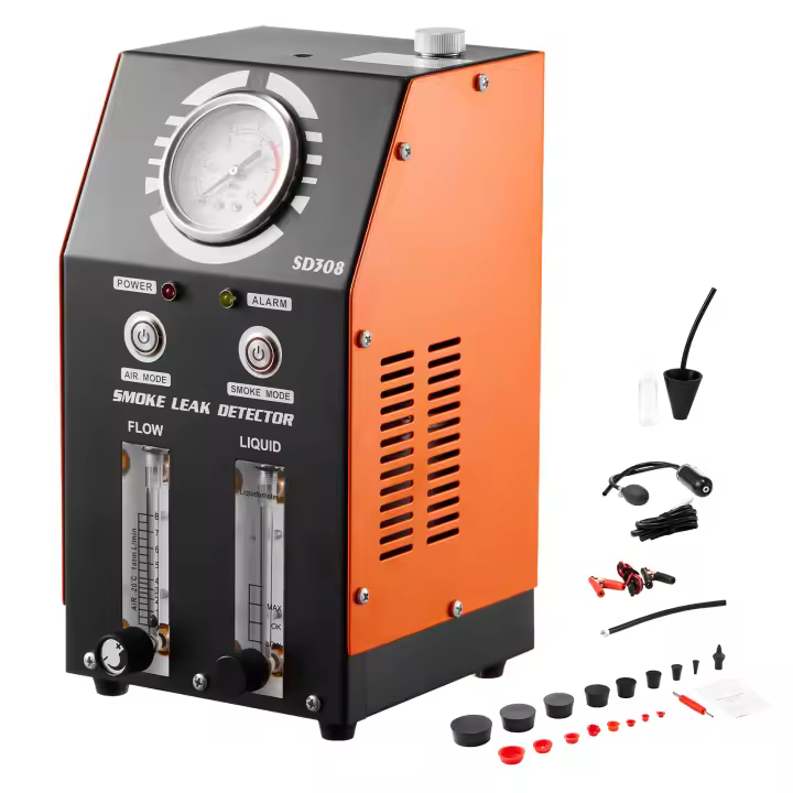 Detector de fugas de máquina de humo automotriz SucceBuy. Bomba de aire incorporada, manómetro, medidor de nivel de aceite y flujo. - 1