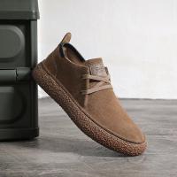 Zapatos Informales De Piel Auténtica De Ante Para Hombre, Zapatos Planos Con Cordones, Ligeros Y Cómodos Para Conducir, Zapatos Oxford Para Exteriores - details 2