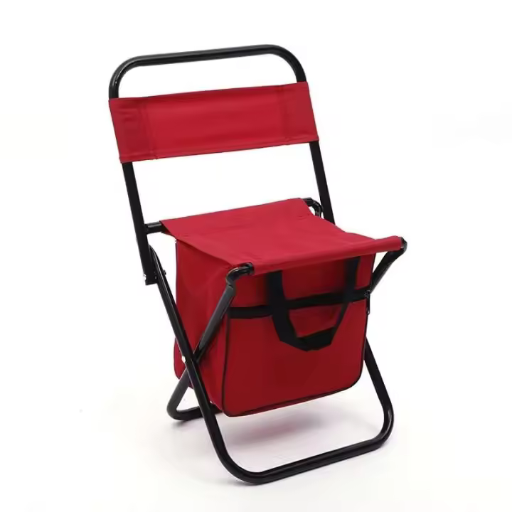 Banco de pesca desmontable, silla plegable portátil para acampar en la playa con bolsa refrigerada, respaldo ligero para exteriores - 1
