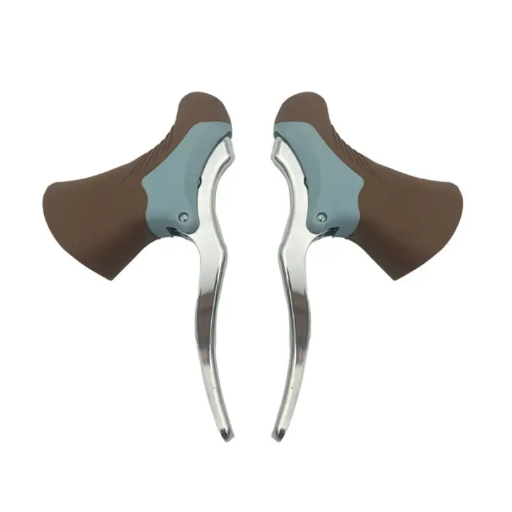Accesorios para bicicleta de montaña, piñón fijo, juego de manillares antideslizantes para bicicleta de carretera, palancas de freno para bicicleta, barra de caída, mango de freno para bicicleta - 1