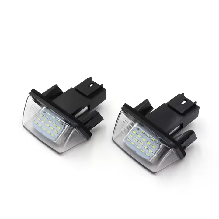 Par de luces LED blancas para matrícula de coche, Canbus para Citroen C3 C4 C5 BERLINGO SAXO XSARA Peugeot 206 207 306 307 308 406 407 5008 - 1