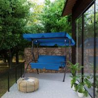 Columpio de Jardín Exterior 2 Plazas Parasol Banco Balancín 140x112x150cm Carga 200Kg - details 10