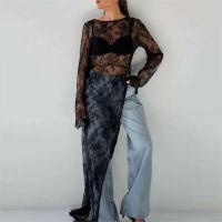 Camisa transparente de moda, jersey Irregular de manga larga, vestido versátil de calle alta para mujer 2024 - details 0