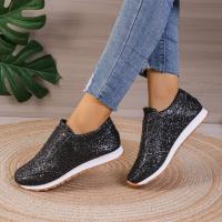 Zapatos planos informales de malla para mujer, zapatillas vulcanizadas con lentejuelas y cordones, deportivas para correr al aire libre, otoño - details 2