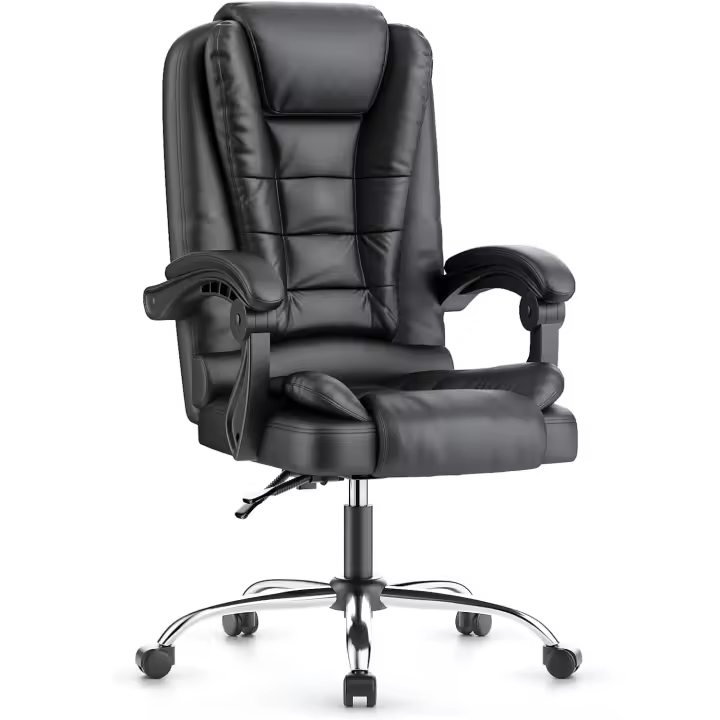 Silla de Oficina Ergonómica Ajustable Silla de Escritorio con Resalto Alto, Función de Inclinación, Silla Reclinable para Computadora - 1