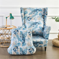 Funda para silla con respaldo alto y estampado elástico, funda para sillón con ala de un solo asiento, forma de 2 piezas - details 32