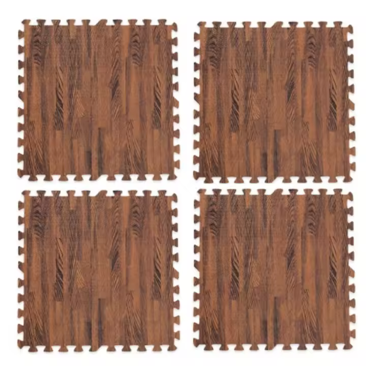 Alfombra de espuma EVA para bebé, tapete de rompecabezas de grano de madera, impermeable, suave, grueso, 30cm, ejercicio de gateo, 4 Uds. - 1