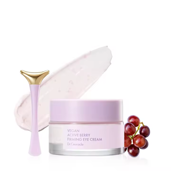 Crema reafirmante de bayas activas veganas Dr.Ceuracle de Leegeehaam con aplicador (32 g / 1,12 oz.) - Tratamiento hidratante para ojos con resveratrol - 1