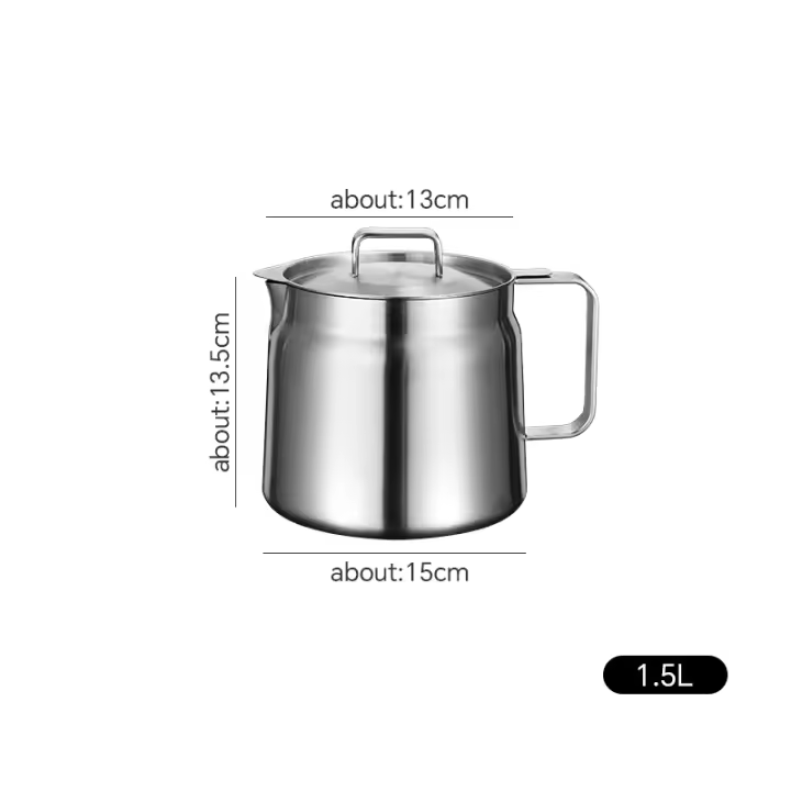 Walfos-olla de filtro de aceite de acero inoxidable, cesta para freír con filtro de aceite de gran capacidad con recipiente de aceite con filtro multifuncional de malla fina - 1