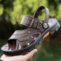 Zapatillas de hombre nuevas de verano con suela suave para papás de mediana edad y mayores, sandalias de playa de doble propósito para hombre - details 15