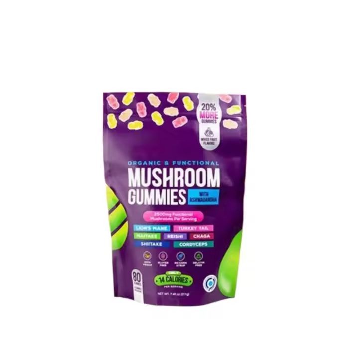 Suplemento de gomitas de hongos 2500 mg con gomitas de hongos funcionales Ashwagandha - 1