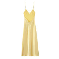 TRAFZA 2025, vestido elegante ajustado para fiesta en la playa, vestido de verano para mujer, Sexy, sin mangas, con espalda descubierta, cuello en V, cremallera trasera, vestido Midi liso - details 11