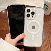 Para Magesafe funda de carga inalámbrica transparente magnética para iPhone 11 12 13 14 15 16 Pro Max Plus Mini X 7 8 cubierta de PC a prueba de golpes - details 6