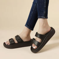 Pantuflas De Plataforma Gruesa Para Mujer Verano Playa Cómodas Antideslizantes Suela Suave Baño Hogar Zapatillas De Verano - details 14