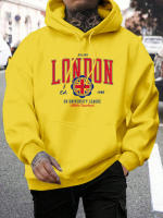 Sudadera De Capucha London Uk University League Para Hombre Tallas Grandes Estilosa Con Estampado Deportiva Y Cuello Alto - details 17