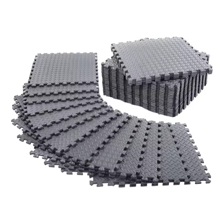 Esterilla de ejercicio para gimnasio en casa o suelo acolchado, equipo de Yoga, pesas, color gris, paquete de 12 - 1
