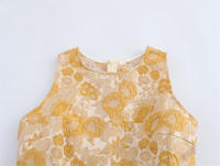 Corset OUWU para Mujer Cuello Redondo, Diseño Intricado, Dobladillo Peplum, Estampado, Elegante para Trajes - details 2