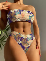 Bikini sexy impreso, comercio exterior, moda mujer, traje de baño de poliéster dividido - details 30