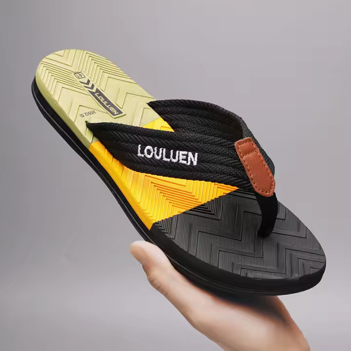 Verano nuevas zapatillas moda masculina casual playa chanclas para hombre. - 1