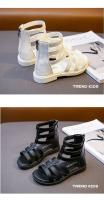 Sandalias de gladiador para niñas, zapatos de princesa con banda estrecha, botas romanas, color blanco y negro, verano 2022 - details 13