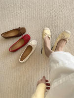 Nuevo francés suave estilo de hadas versátil cabeza cuadrada poco profunda boca arco plano zapatos de ballet solo zapatos - details 27