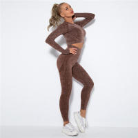 Conjunto de mallas de yoga sin costuras para mujer, ropa deportiva, para entrenamiento, gimnasio, ropa deportiva - details 11