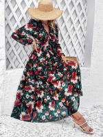Vestido largo informal de verano para mujer, prenda de manga larga con escote en V, ahuecado en la espalda, Vintage, elegante, para fiesta en la playa, 2024 - details 13
